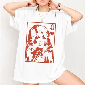 Dolly Parton Queen of Hearts Shirt, Retro Country Music Graphic Tee, Dolly Fan Gift, Vintage Western T-Shirt 686171