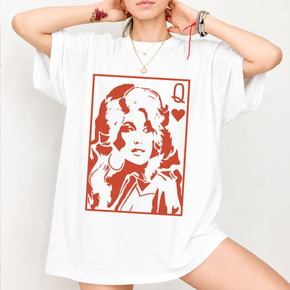 Dolly Parton Queen of Hearts Shirt, Retro Country Music Graphic Tee, Dolly Fan Gift, Vintage Western T-Shirt 686171