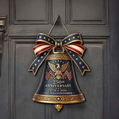 Personalized 250 Years Liberty Bell Wood Sign, Custom Patriotic Door Hanger, 1776–2026 Decor 684967