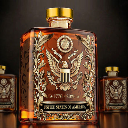USA 250 Years Anniversary Military Tribute Whisky Decanter | Patriotic 1776–2026 Whiskey Bottle 684210