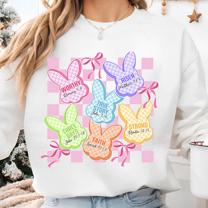 Christian Easter Bunny Shirt | Faith Bible Verse Tee | He Is Risen Religious T-Shirt 684445