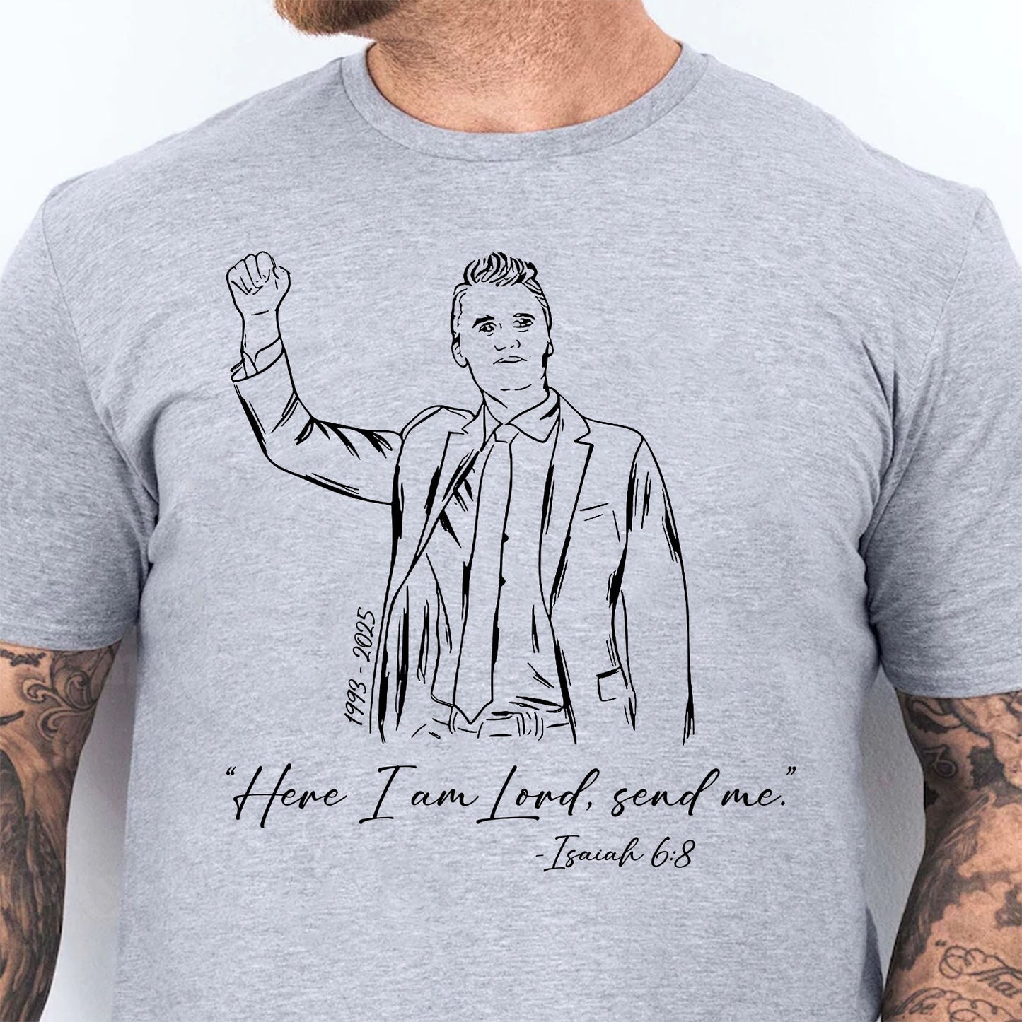 Here I am Lord Send Me Isaiah Charlie Kirk Shirt | Justice Charlie Kirk Memorial Shirt 683095