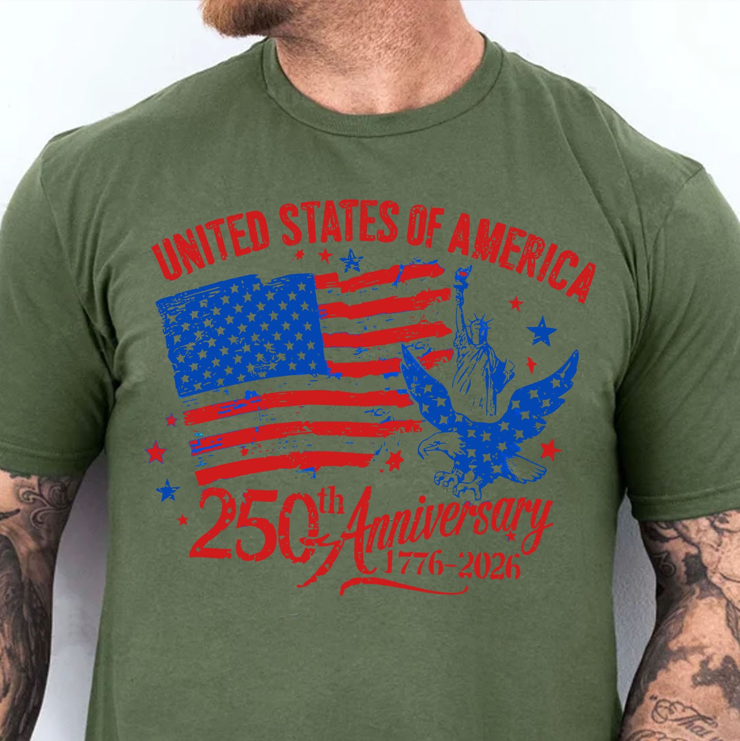 USA 250 Years Anniversary 1776-2026 Shirt | Patritoic US Flag Eagle Liberty Tee | Independence Day T-Shirt 684343