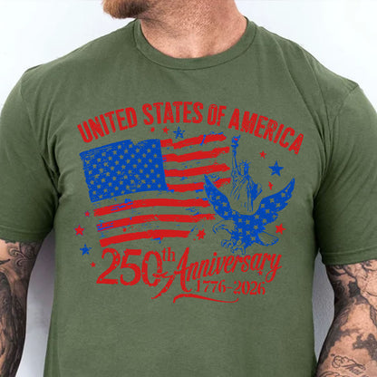 USA 250 Years Anniversary 1776-2026 Shirt | Patritoic US Flag Eagle Liberty Tee | Independence Day T-Shirt 684343