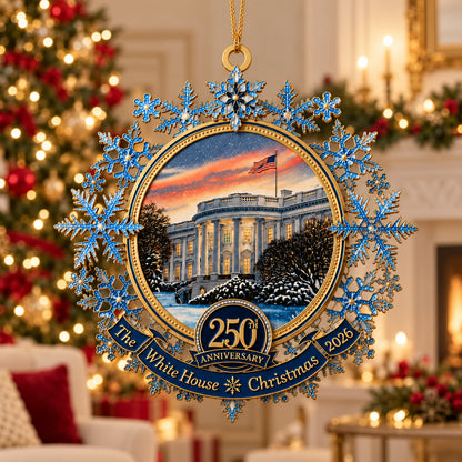 White House 250 Years Anniversary Metal Ornament, USA 250 Years 2026 Commemorative Keepsake 686614 WFD