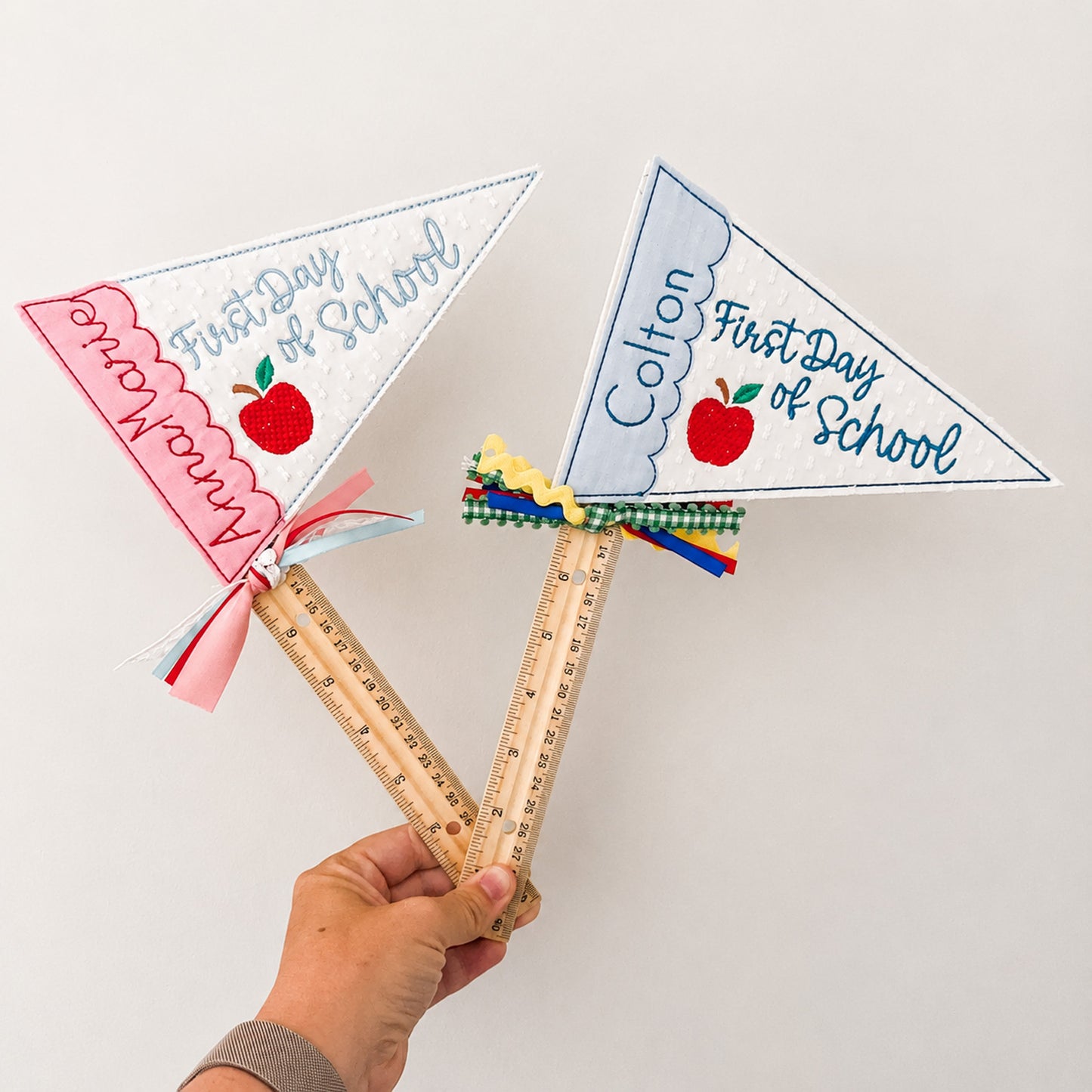 Personalized First Day of School Pennant Flag, Custom Name School Photo Prop, Back to School Keepsake 685525 WFD
