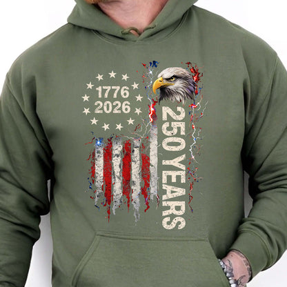 250 Years Patriotic Eagle Shirt, 1776-2026 US Flag T-Shirt, 4th of July Independence Day Gift Tee 684749