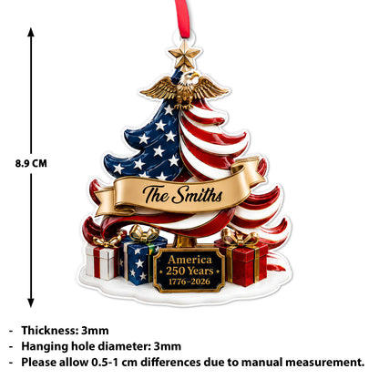 Personalized 250 Years of America 1776–2026 Acrylic Ornament, Patriotic USA Christmas Decor 685761