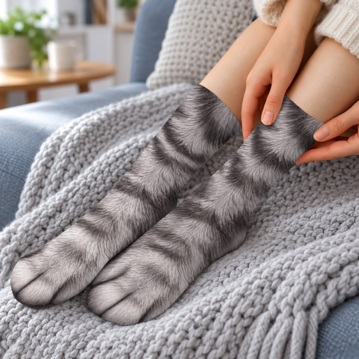 Funny Dog Cat Paw Socks, Pet Paw Print Socks, Realistic Pet Feet Socks, Pet Lover Gift 686731 WFD