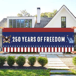 250 Years of Freedom Banner Flag | Patriotic Liberty Eagle US Flag | Happy 250th Anniversary USA Banner 684346