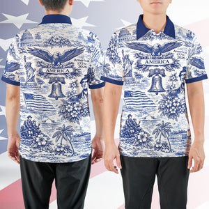 250 Years of America 1776–2026 Polo Shirt, Vintage Patriotic All-Over Print Polo, 4th of July USA Shirt 684893