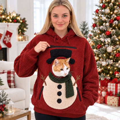 Christmas Pet Carrier Hoodie, Dog Cat Pouch Hoodie, Snowman Gingerbread Pet Lover Gift for Dog Mom Dad 686271 WFD