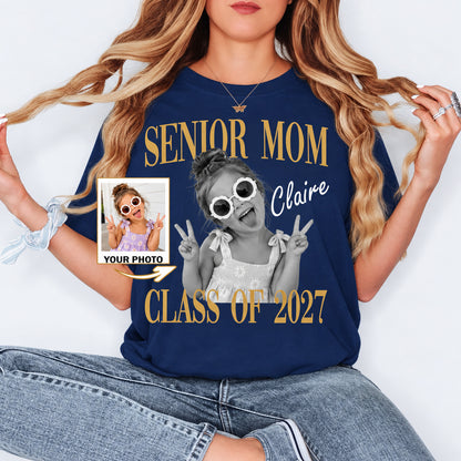 Custom Photo Senior Mom Dad 2027 Shirt, Personalized Class of 2027 Graduation Shirt, Proud Dad Mom Gift 686372 WFD