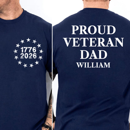 USA 250 Years 1776–2026 Pocket & Back Shirt | Patriotic Proud Veteran T-Shirt Gift for Dad, Mom 684656