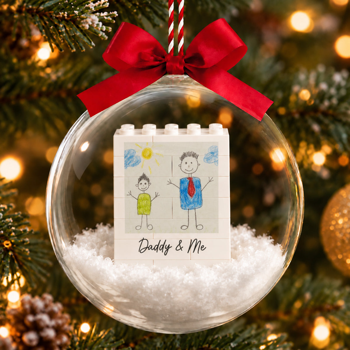 Custom Photo Family Lego Bauble Ornament, Personalized Family Picture Christmas Ornament Gift 686281 WFD