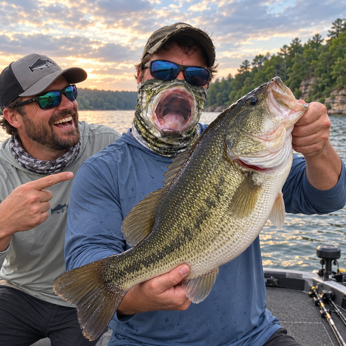 The Bass Face Fishing Mask, Funny Fish Face Neck Gaiter, Bass Fishing Gift for Men Anglers 686471 WFD
