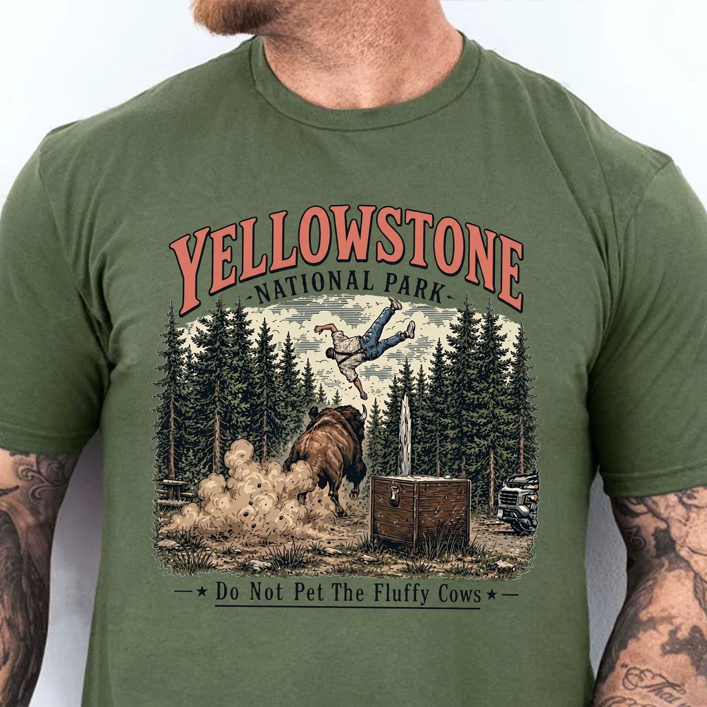 Do Not Pet The Fluffy Cows Bright Shirt, Yellowstone National Park Tee, Funny Bison Nature Lover Gift 685648