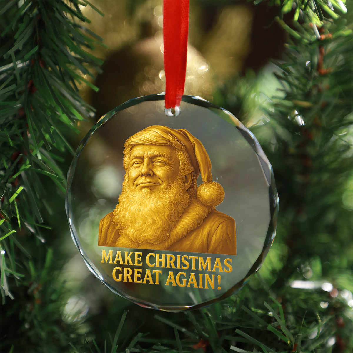 Make Christmas Great Again Glass Ornament | President Donald Trump Christmas Ornament 683423 – GOP