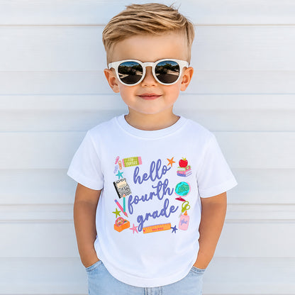 Hello Grade Kids Shirt, Back to School Tee, Choose Your Grade Student Shirt, Preschool to Fifth Grade Tee 685424