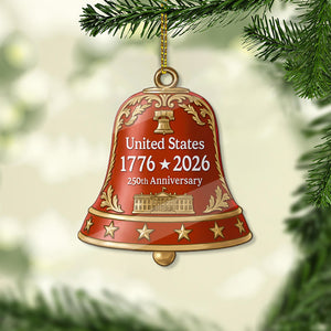 250 Years USA 1776-2026 Acrylic Ornament | Happy 250th Birthday USA Bell Ornament | America 250th Anniversary Ornament 682758