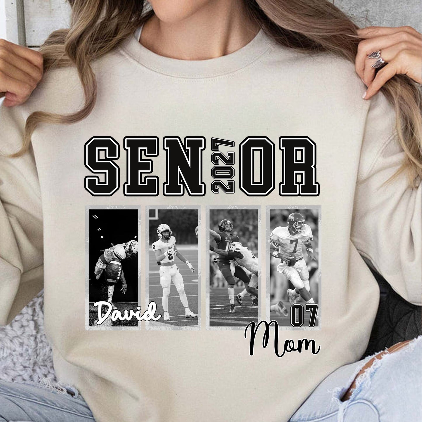 Custom Photo Senior Football Dad 2027 Shirt, Personalized Football Dad Tee, Senior Graduation Gift 685723