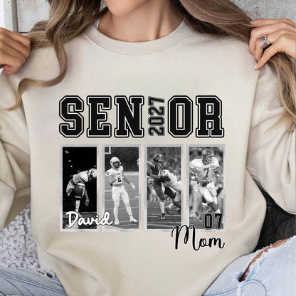 Custom Photo Senior Football Dad 2027 Shirt, Personalized Football Dad Tee, Senior Graduation Gift 685723