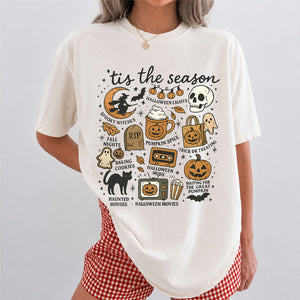Vintage Halloween Comfort Colors Shirt, 'Tis the Season Retro Pumpkin Witch Graphic Tee, Spooky Fall Shirt 685621