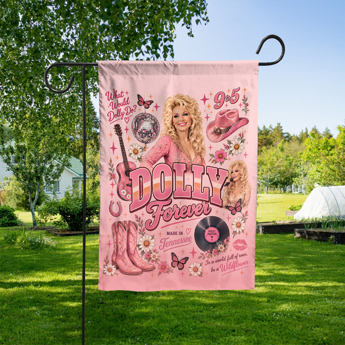 Dolly Parton Memorial Garden Flag, In Loving Memory Country Music Yard Flag, Dolly Fan Tribute Gift 686189