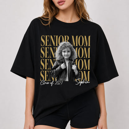 Personalized Senior Mom Shirt, Custom Photo Class of 2027 Graduation Shirt, Proud Parent Graduation Gift 685654 WFD