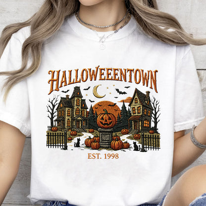 Halloweentown Sweatshirt, Vintage Spooky Village Shirt, Retro Haunted House Pumpkin Fall Tee 685623