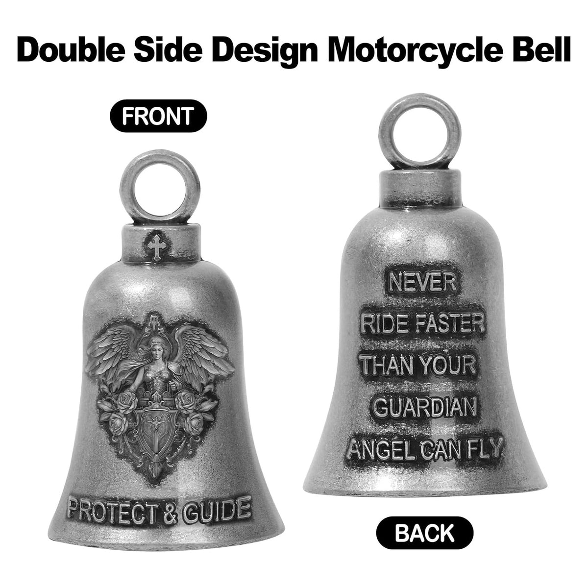 Guardian Angel Motorcycle Bell, Protect & Guide Riding Bell, Biker Safety Charm, Motorcycle Guardian Bell 684052