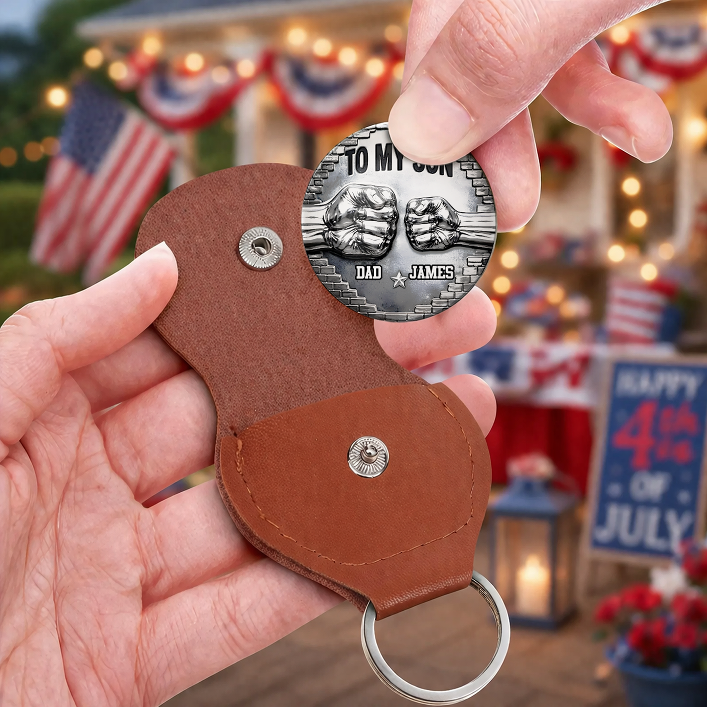 Personalized To My Son Pocket Hug Coin, Father’s Day Gift From Dad, Encouragement Gift Son 685054