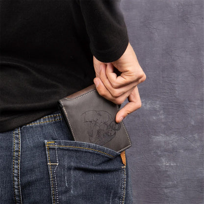 Personalized Photo Engraved Wallet for Men, Custom Picture Slim Leather Wallet Gift for Him, Father's Day Gift 684986