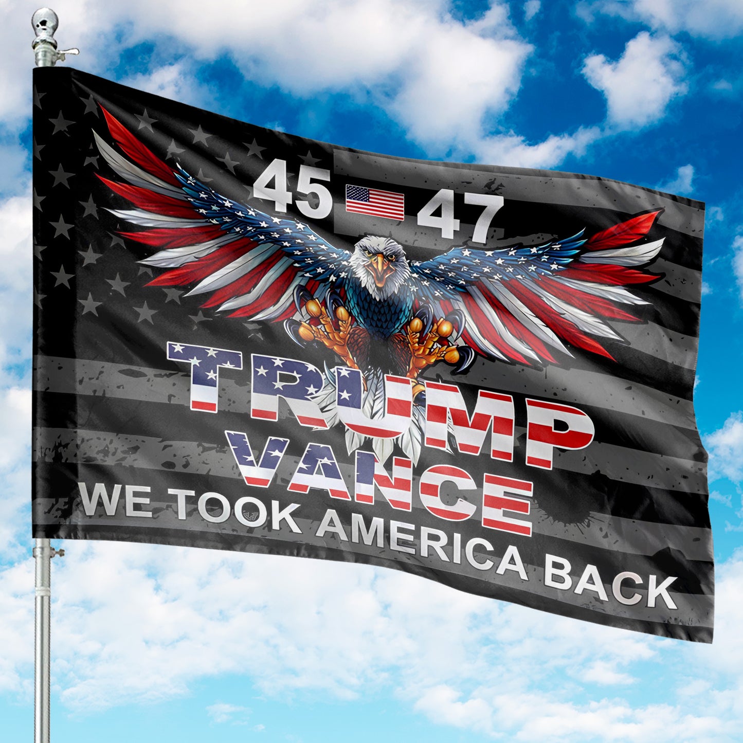 President Trump 45 47 Flag | Trump Vance We Took America Back Flag | Donald Trump House Flag 684170 – GOP