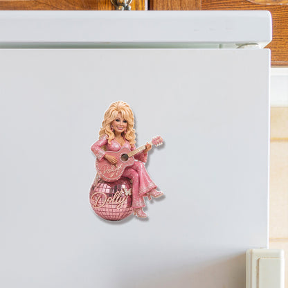 Dolly Parton Fridge Magnet, Pink Disco Ball Country Music Magnet, Dolly Fan Christmas Gift 686094