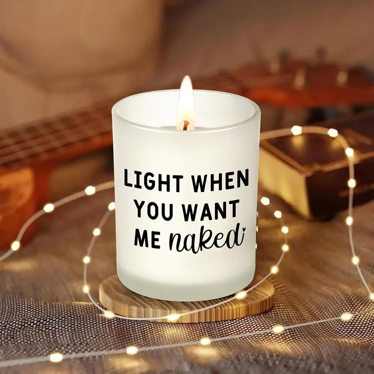 Funny Naughty Couple Candle, Light When You Want Me Naked Candle, Boyfriend Husband Anniversary Gift 686562 WFD