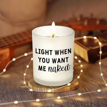 Funny Naughty Couple Candle, Light When You Want Me Naked Candle, Boyfriend Husband Anniversary Gift 686562 WFD