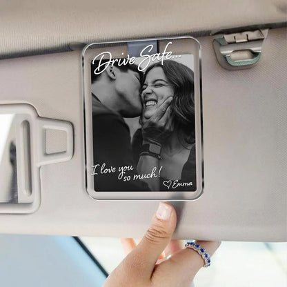 Custom Photo Couple Car Visor Clip, Drive Safe Gift for Him, Personalized Couple Keepsake, Boyfriend Husband Gift 685956 WFD