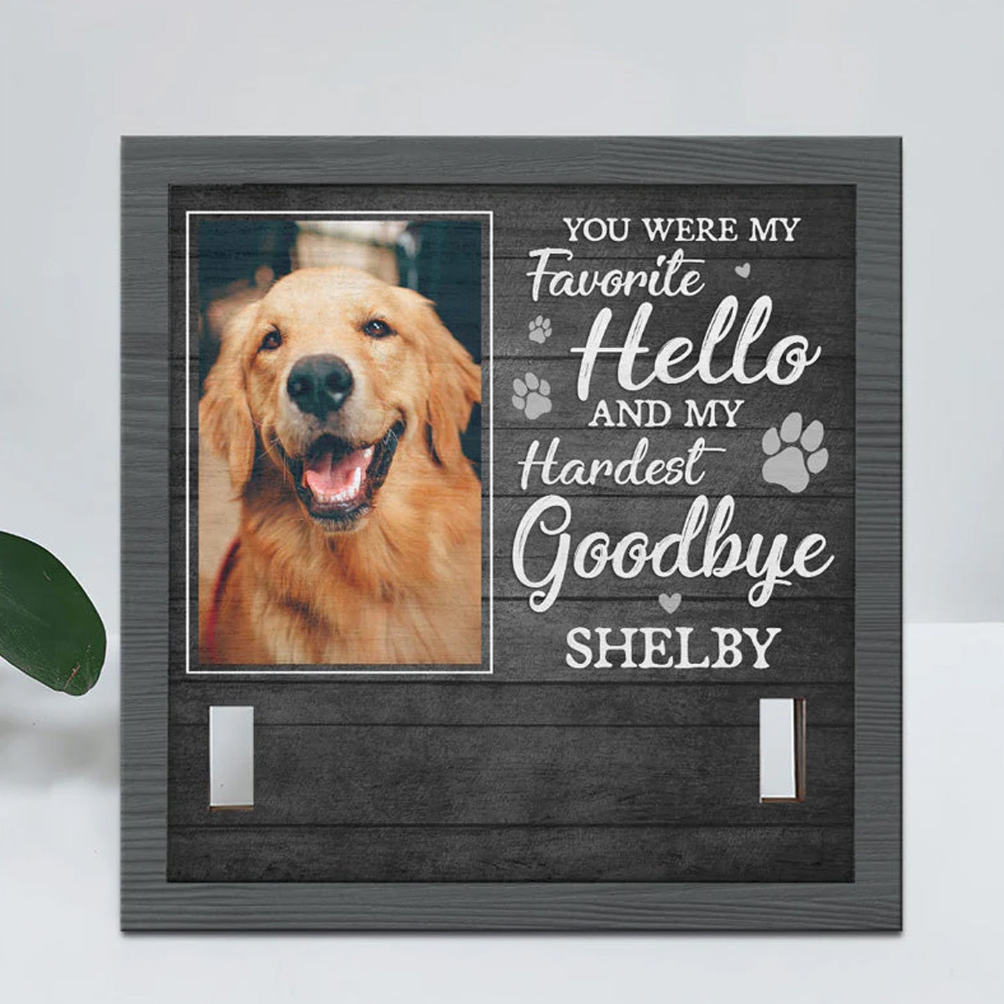 Personalized Pet Memorial Collar Frame, Custom Dog Photo Memorial Sign, Pet Loss Sympathy Gift 685584