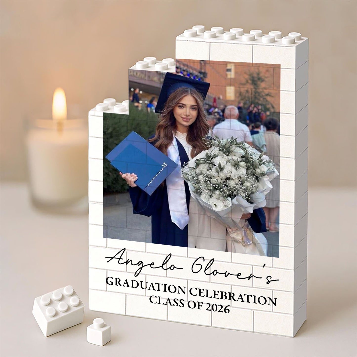 Graduation Keepsake Class of 2026 Building Brick Block | Custom Photo Building Brick Gift 684579
