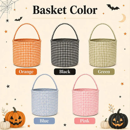 Personalized Halloween Basket for Kids, Custom Name Trick or Treat Bucket, Embroidered Candy Bag 686146 WFD