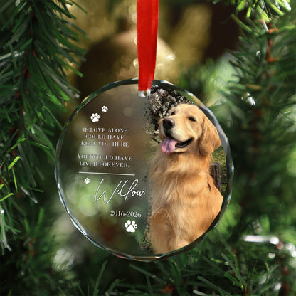 Custom Photo Dog Glass Ornament, Personalized Pet Memorial Ornament, Dog Loss Keepsake, Memorial Gift 685929
