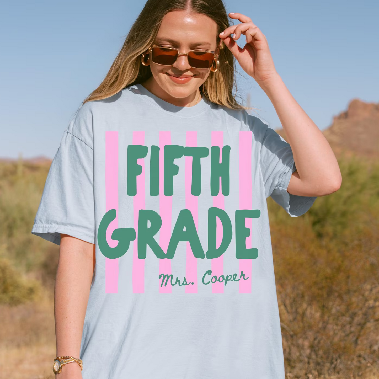 Custom Back to School Teacher Comfort Colors Shirt, Personalized Grade Level Teacher Team Tee, First to Fifth Grade Tee 685487 WFD