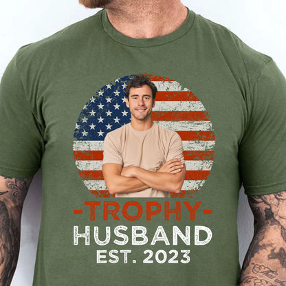 Personalized Photo Upload Trophy Husband Shirt | Custom Shirt for Men | Valentine's Day Gift 684113
