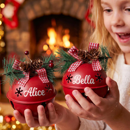 Personalized Jingle Bell Ornament, Custom Name & Year Bell with Pine Cone Christmas Ornament 686668 WFD