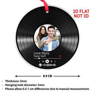 Custom Song Photo Acrylic Ornament | Couple Song Ornament | Photo Upload Christmas Ornament 683482