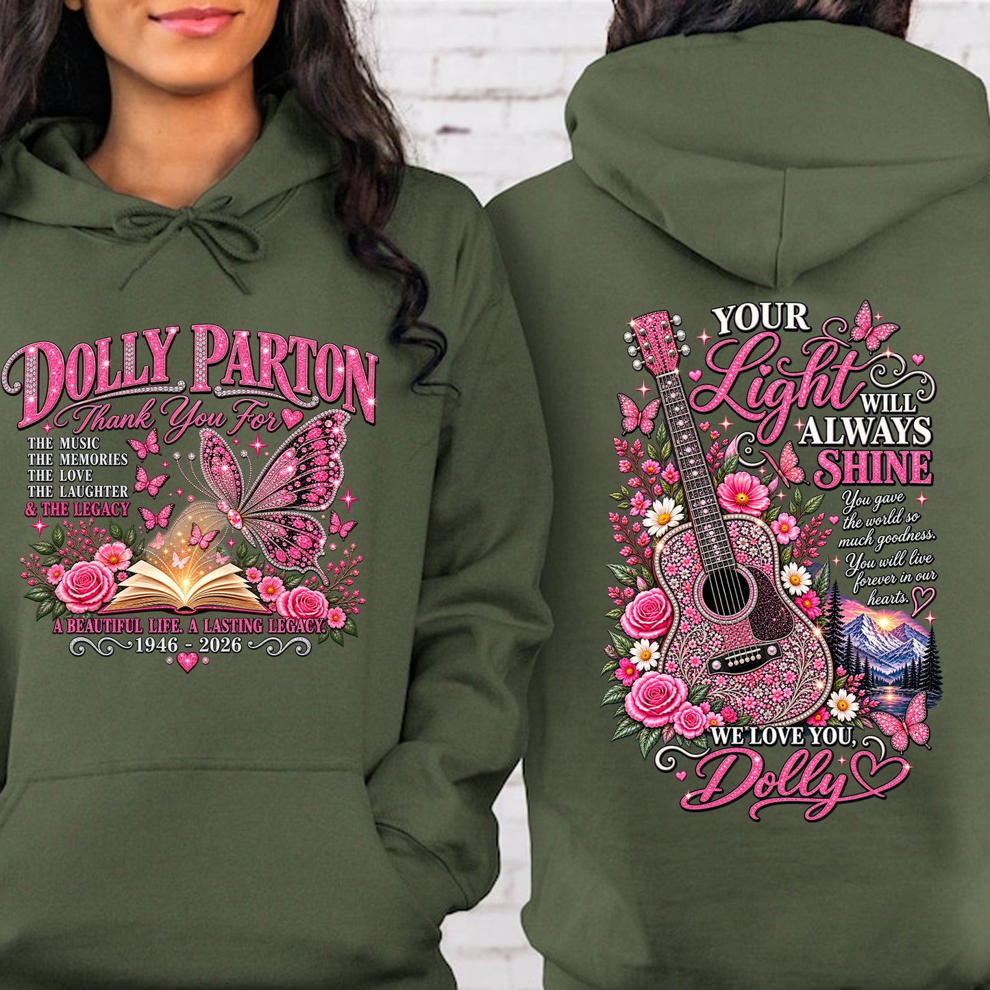 Dolly Parton Memorial Front & Back Shirt, 1946–2026 Country Music Tribute Dark Shirt 686046