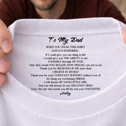 Custom Inside Neck Print Shirt for Dad, Personalized Hidden Message T-Shirt, Father's Day Gift 684671