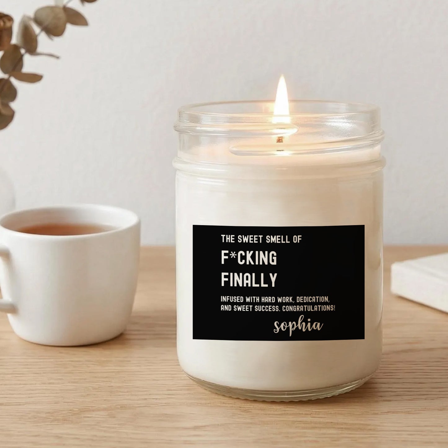 Funny Finally Graduation Candle Gift, Personalized Scent Candle, Congratulations Gift 684855