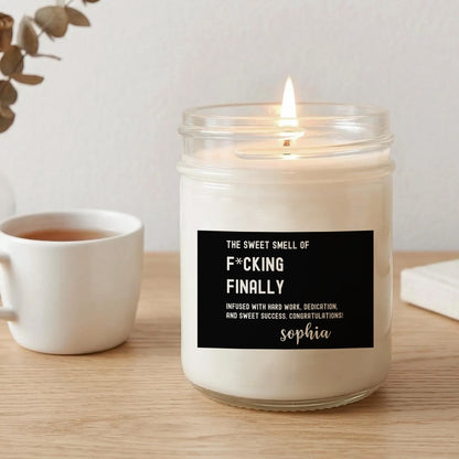 Funny Finally Graduation Candle Gift, Personalized Scent Candle, Congratulations Gift 684855